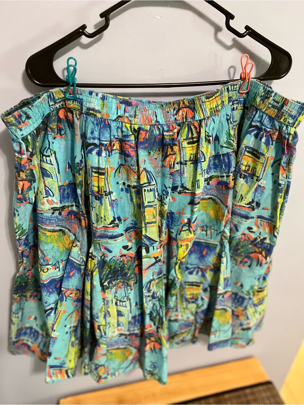 Lane Bryant Aqua Multi-Color Skirt